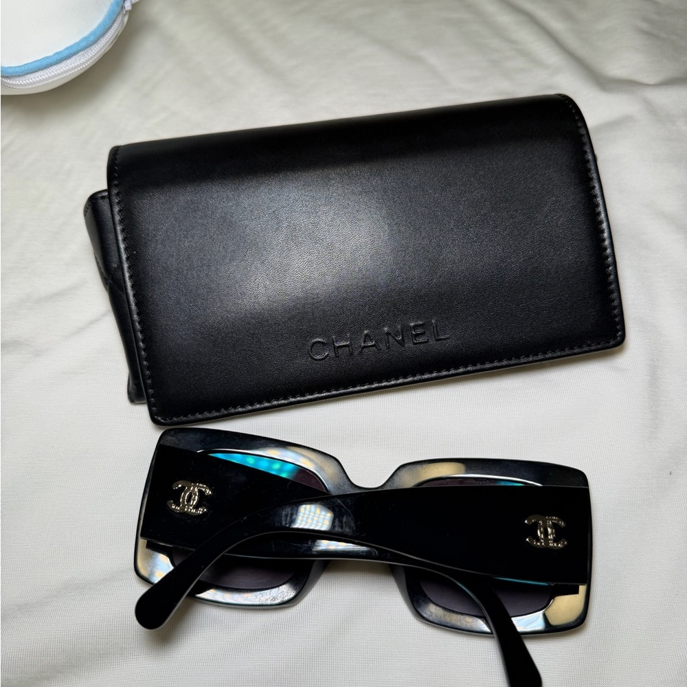 Chanel Black Rectangle Sunglasses